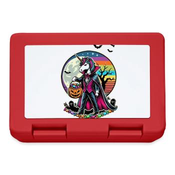 Funny Vampire Unicorn Loves Candy - Lunchbox - red - Front