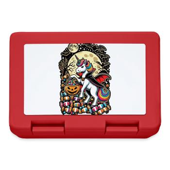 Funny Vampire Unicorn Loves Candy - Lunchbox - red - Front