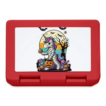 Drôle de licorne momie aime les bonbons - Boîte à goûter - rouge - Devant