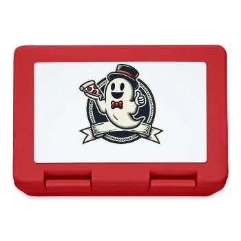 Halloween Funny Ghost With Pizza - Lunchbox - red - Front