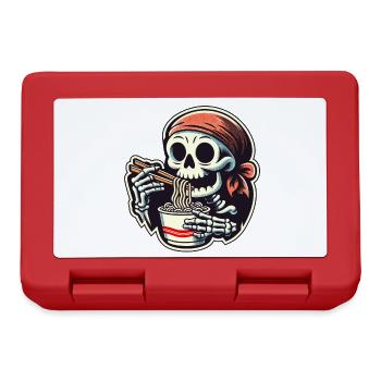 Skelett Ramen Nudeln für Gruselfilme Japanisches - Brotdose - Rot - Vorne