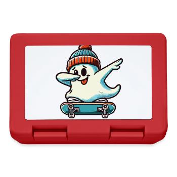 Skateboaring Dabbing Ghost Skateboard Dab - Lunchbox - red - Front