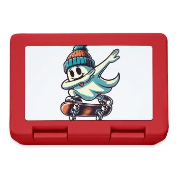 Skateboarding Dabbing Ghost Skateboard Dab - Lunchbox - red - Front