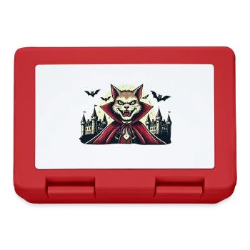Vampire Cat Cute Halloween Cat Funny - Lunchbox - red - Front