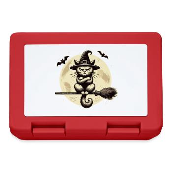 Funny Witch Cat Grumpy Magician Cat - Lunchbox - red - Front