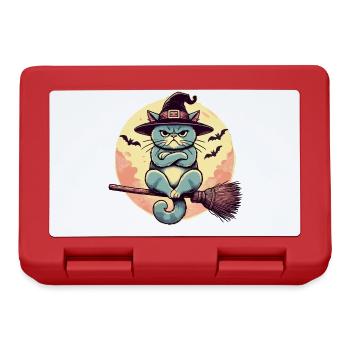Bad Mood Witch Cat Funny Magician Cat - Lunchbox - red - Front