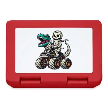 Dinosaur on Monster Truck Motorsport Lover - Lunchbox - red - Front