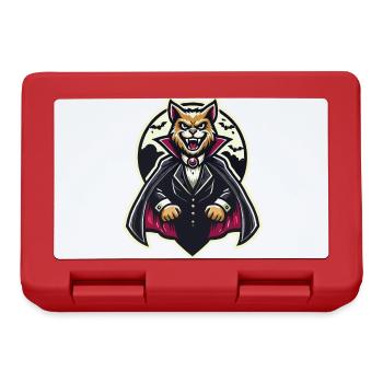 Vampire Cat Cute Halloween Cat - Lunchbox - red - Front