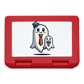 Papa Gespenst Vater Mit Sohn Lustiges Halloween - Brotdose - Rot - Vorne