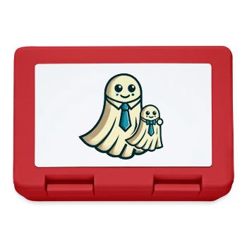 Dad Ghost Father with Child Funny Halloween - Lunchbox - red - Front