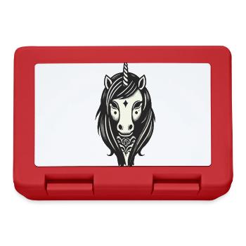 Creepy Gothic Unicorn Costume Idea Spooky Season - Lunchbox - red - Front