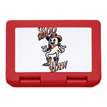 Funny Cowboy Ghost Says Boo Haw Halloween - Lunchbox - red - Front