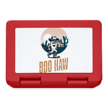 Funny Cowboy Ghost Says Boo Haw Halloween - Lunchbox - red - Front
