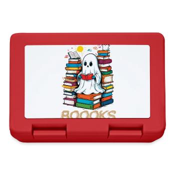 Cute Book Lover Ghost Funny Saying - Lunchbox - red - Front