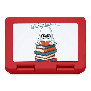 Cute Book Lover Ghost Funny Saying - Lunchbox - red - Front