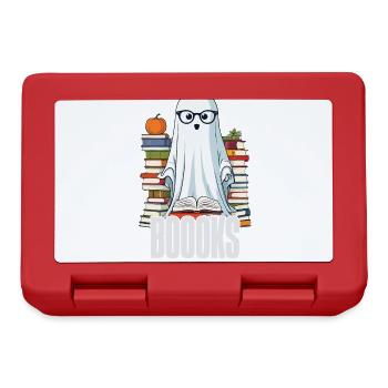 Cute Book Lover Ghost - Lunchbox - red - Front