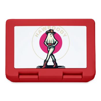 Cowboy Girl Ghost Funny Pun Saying - Lunchbox - red - Front