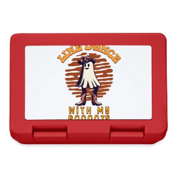 Cowboy With Boots Line Dance Ghost - Lunchbox - red - Front