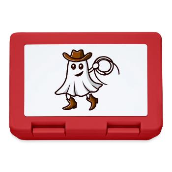 Cowboy Gespenst Lustiges Halloween Design - Brotdose - Rot - Vorne