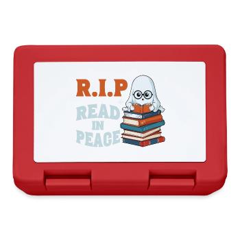 Cute Book Lover Ghost Funny Saying - Lunchbox - red - Front