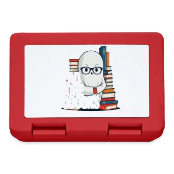 Cute Book Lover Ghost Funny Saying - Lunchbox - red - Front