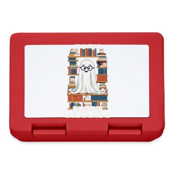 Cute Book Lover Ghost Funny Saying - Lunchbox - red - Front
