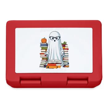 Cute Book Lover Ghost Funny Saying - Lunchbox - red - Front