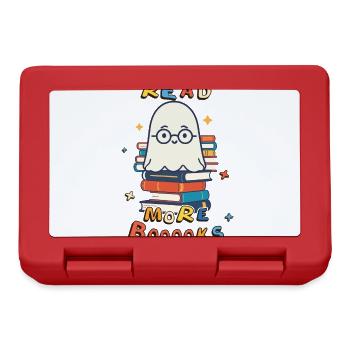 Cute Book Lover Ghost Halloween - Lunchbox - red - Front