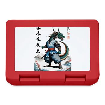 Dragon Samurai Vintage Ukiyo-e Style Japan Art - Lunchbox - red - Front