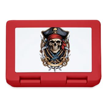Drôle de Pirate Tenue Jolly Roger Design - Boîte à goûter - rouge - Devant