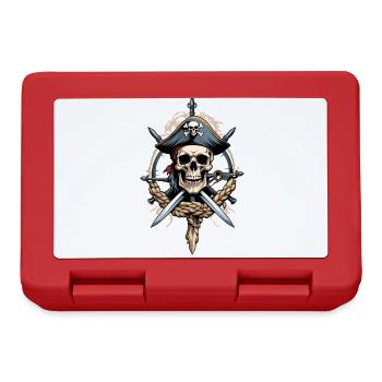 Pirate Flags Skull Jolly Roger Pirate Costume - Lunchbox - red - Front