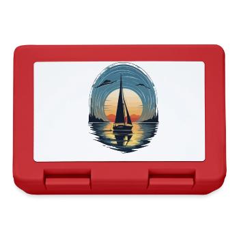 Sunset Sailboat Adventure Sea - Lunchbox - red - Front
