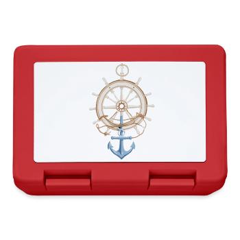 Captain Steering Wheel Anchor Sailboat Adventure - Lunchbox - red - Front