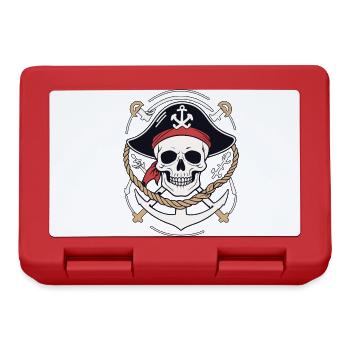 Drôle de Pirate Tenue Jolly Roger Design - Boîte à goûter - rouge - Devant