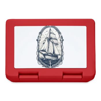 Elegant Sailing Ship Adventure Motif - Lunchbox - red - Front