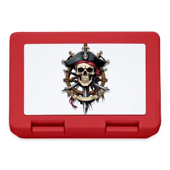 Pirate Flags Skull Jolly Roger Pirate Costume - Lunchbox - red - Front