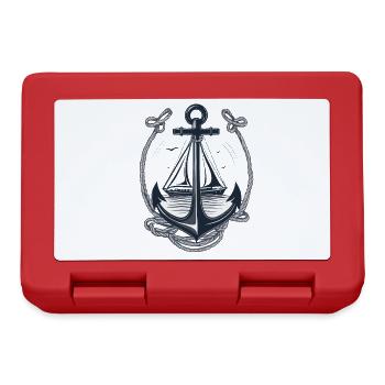 Vintage Anchor Design Hobby Fisherman Seafarer - Lunchbox - red - Front