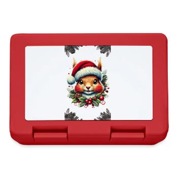 Merry Christmas Squirrel Artwork - Lunchbox - red - Front