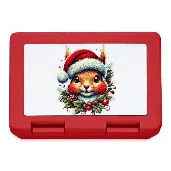 Christmas squirrel with Christmas hat - Lunchbox - red - Front