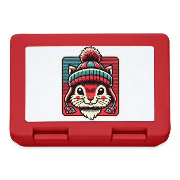 Cute squirrel with hat for Christmas - Lunchbox - red - Front