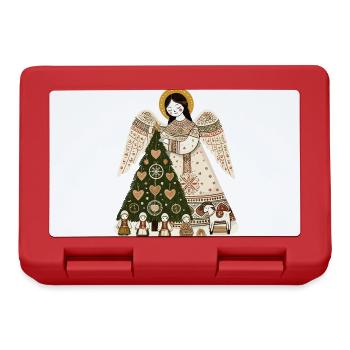 Ange de Noël avec sapin de Noël - Boîte à goûter - rouge - Devant