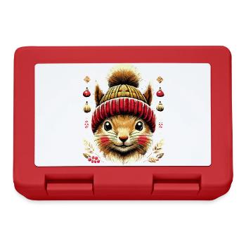 Cute squirrel with winter hat for - Lunchbox - red - Front