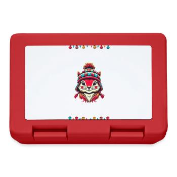 Merry Christmas Time with Cute Squirrel - Lunchbox - red - Front