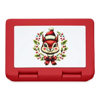 Merry Squirrel Christmas Festive - Lunchbox - red - Front