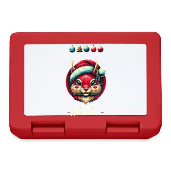 Merry Christmas Squirrel Motif - Lunchbox - red - Front