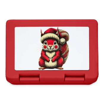 Cute squirrel with Christmas hat - Lunchbox - red - Front