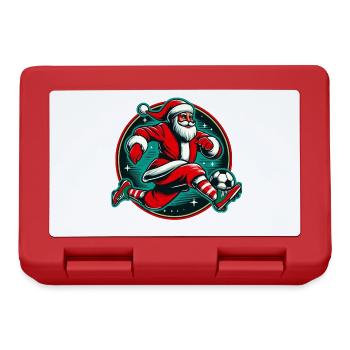 Santa Claus playing football in winter - Lunchbox - red - Front