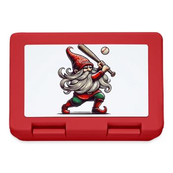 Christmas Baseball Gnome Dwarf Elf - Lunchbox - red - Front