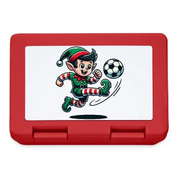 Weihnachtself Fußballspieler Spaß - Brotdose - Rot - Vorne
