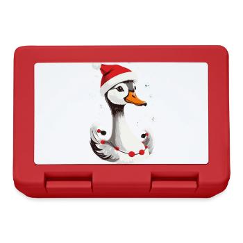 Canard de Noël avec chapeau et flocons de neige - Boîte à goûter - rouge - Devant